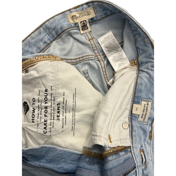 Madewell Curvy Perfect Vintage Jeans Women 26 High Rise Straight Leg Light Wash - Picture 4 of 11